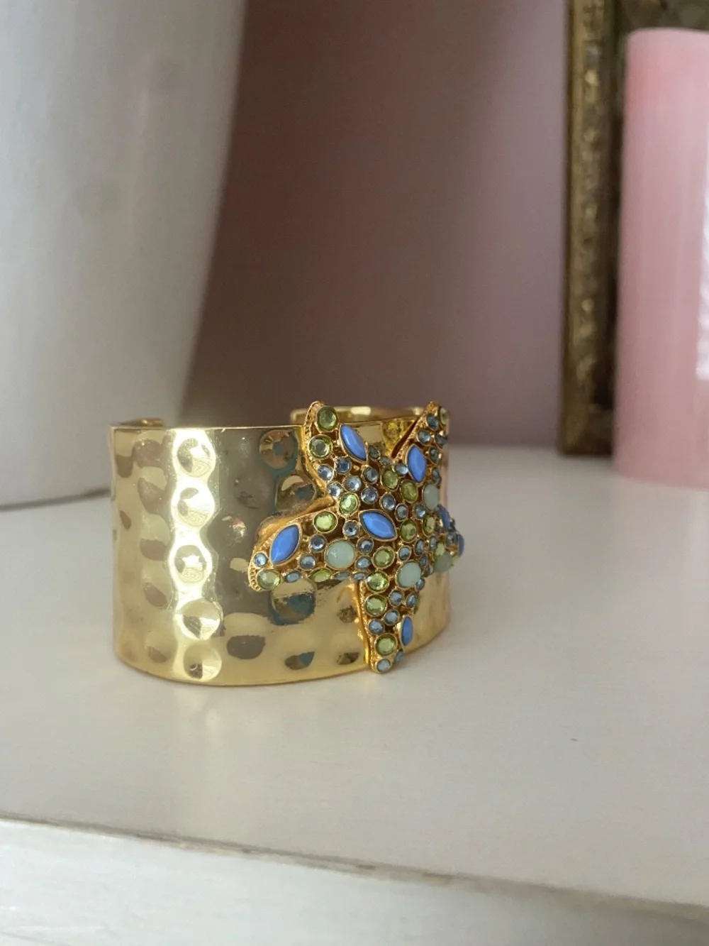 Lilly Pulitzer Gold Hammered Starfish Bangle Bracelet